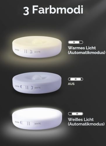 Homelist Nachtlicht mit Bewegungsmelder, LED, wiederaufladbar, 8 Stück – Ansicht 4