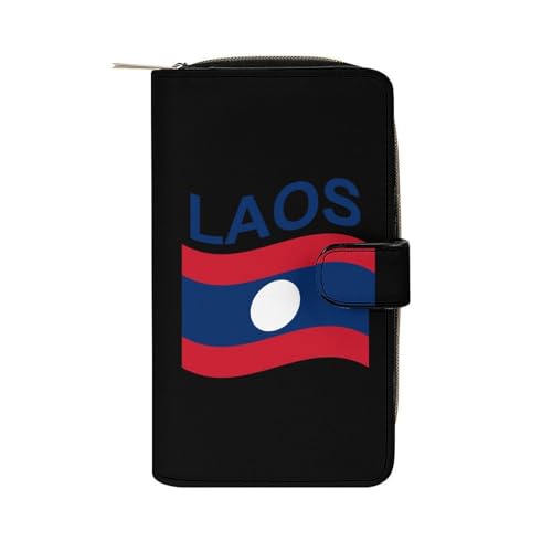 Flag of Laos Long Wallet for Women Men Purses Coin Pouch Credit Card Holder Organizer