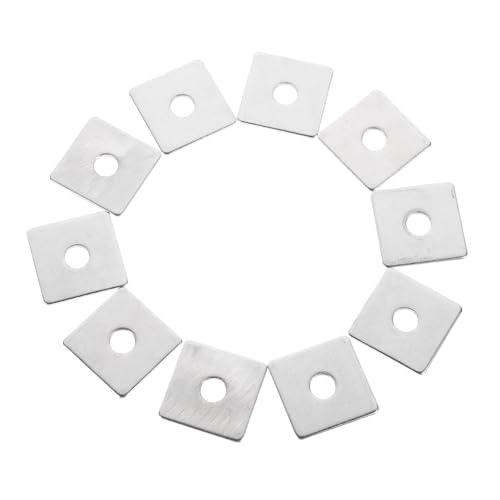 STOBAZA 10pcs Stainless Steel Square Washers Flat Industrial Plates for Load Distribution Easy Installation for Home and Machinery Use