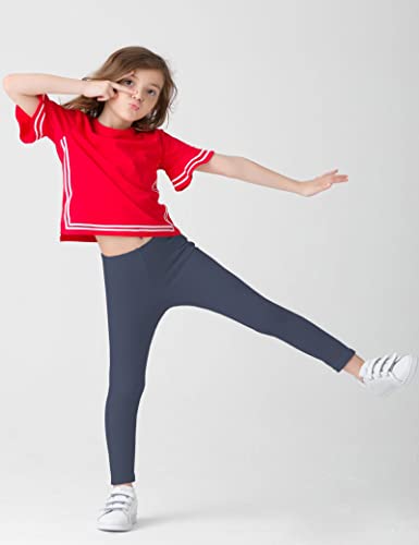 Kiench Girls Leggings Thick Cotton Basic Stretch Warm Pants 2-Pack3