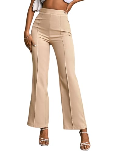 Floerns Women's High Waist Straight Leg Trousers Casual Office Bootcut Pants3