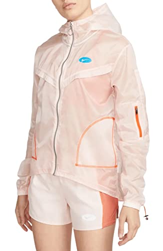 Nike Women's Icon Clash Water Repellent Running Jacket (As1, Alpha, L, Regular, Petite, Atmosphere/Orange/Blue) #TOP24