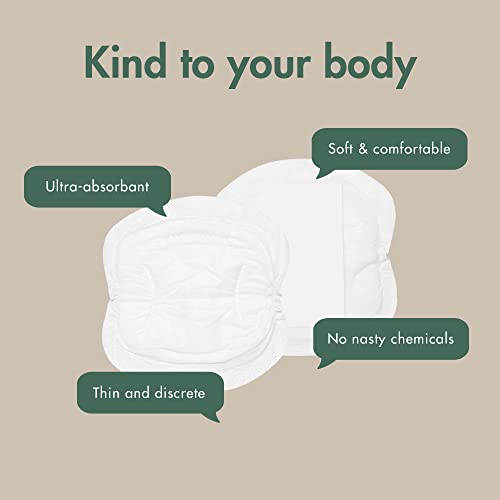 ECO by Naty Nursing Pads – Nipple Pads for Breastfeeding Mothers, Pregnancy and Postpartum, Made from Plant-Based Materials (30 Pads) - Image 3