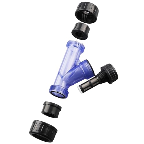 Image of TOMEX 1'' Y-Strainer, Clear UPVC Sediment Y-Strainer, True Union Y-Strainer W /stainless steel 40 Mesh, NPT Female [NPT 1 Inch]