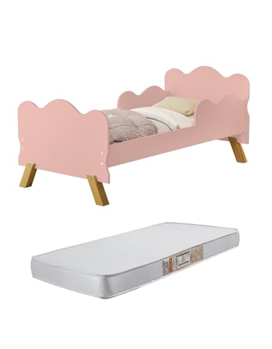 Mini Cama Angel com Grade de Proteção e Colchão. (Rose)
