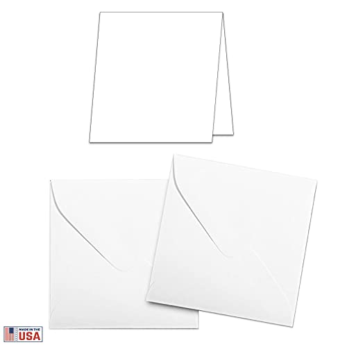 Premium 3" X 3" White Folded Card & Envelope Set - 50 Pack - Blank Folded Cards And White Envelopes - Great For Floral Cards, Small Thank You's, Diy Small Cards, And More! #TOP1