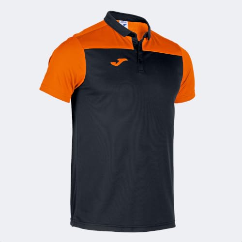 Joma Polo Ă Manches Courtes Hobby II Noir/Orange pour Adulte
