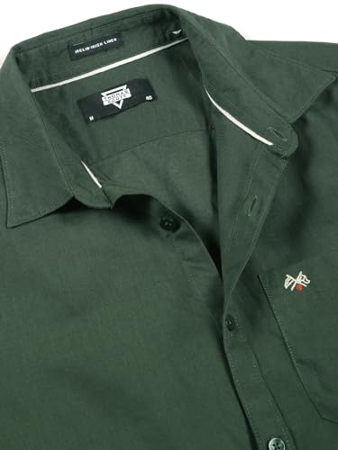 Image of Thomas Scott Men's | Solid | Half Sleeve | Slim Fit | Linen Blend | Spread Collar | Casual Shirt