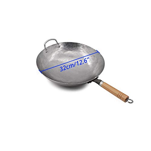 Wok Tradicional de Acero al Carbono con Mango de Madera miniatura 2