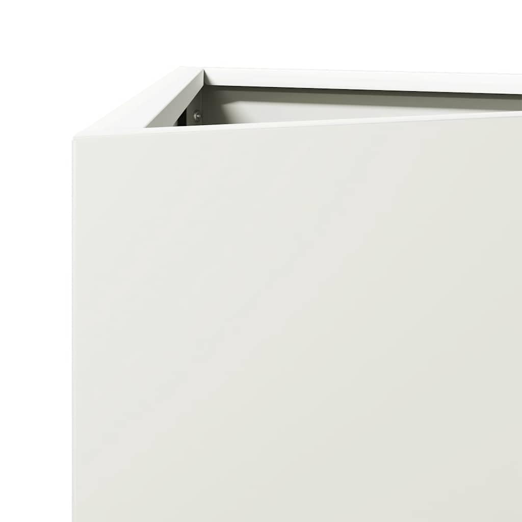 Générique Fioriera Triangolare Acciaio Bianco 2 Pezzi | Resistente alla ruggine, senza fori di drenaggio, protezione contro le erbacce, per balcone patio giardino