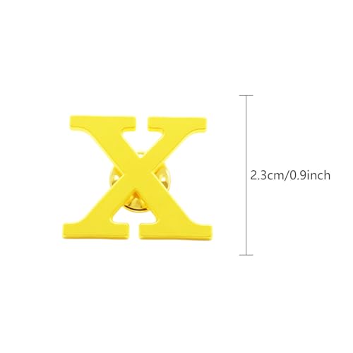 Image of 10Pack A-Z 26 Letters Pins Brooches Silver Plated Metal Broaches Pins-GOLD Initial Breast Brooch pin Tack Name Personalized Gifts for Women Men
