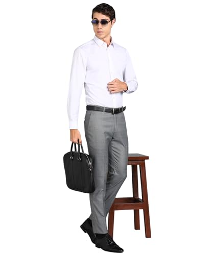 Image of GHPC Stylish Slim Fit Polyester Lycra Stretchable Formal Pant for Men | Mens Fashion Checkered Wear Dress Trousers Pants for Office or Party