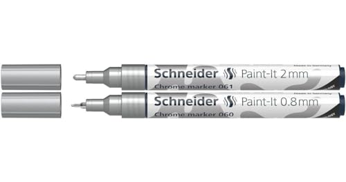 Schneider Pennarello Metallico Cromato Paint-It 060/061 Penne - Portafoglio, 2 Pezzi
