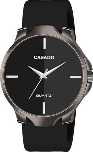 Image of Casado Stylish Men Silicone Round Analog Quartz Movement Wrist Watch | Black