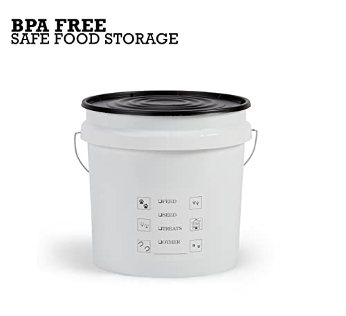 White Dog Food Container with Black Lid