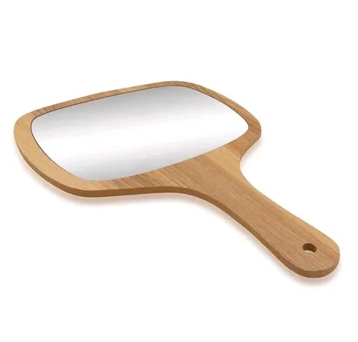 Shine Art and Crafts Wooden Hand Mirror Handheld Makeup Mirror Rectangular Shape Big Size 12 Inch-image-23