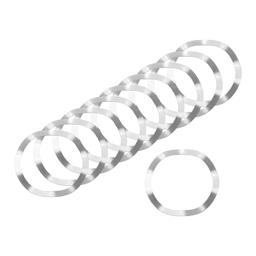 uxcell Wave Spring Washer, 20Pcs 2.4"x2.01"x0.01" (ODxIDxT) - 304 Stainless Steel Curved Washer for Screw Bolt, Wave Washers Gaskets for Machinery (Silver)