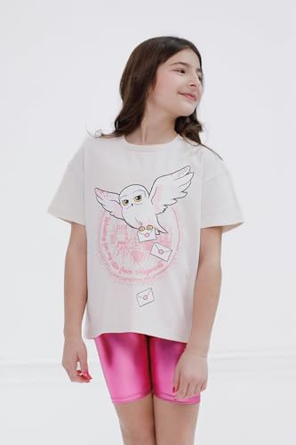 Image of Harry Potter Girls T-Shirt and Metallic Bike Shorts Outfit Set Toddler to Big Kid Sizes (4T - 14-16)