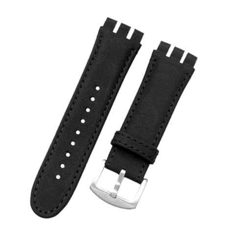 Bracelet en cuir véritable 23 mm pour montre homme avec fermoir argent élégant