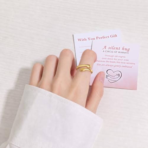 18K Gold Plated Hug Ring for Women Love Jewelry Gift (Gold-General) by ACJNA - Used condition - Image 3