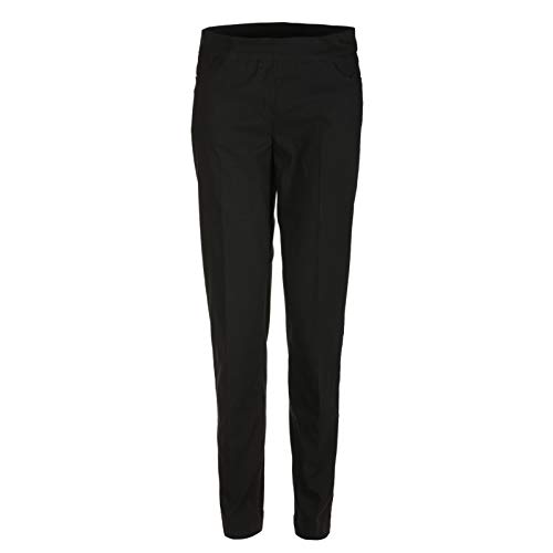 SLIM-SATION Womens Golf Apparel - Women s Regular Pull-On Straight-Leg Pant with Pockets (Black,10)