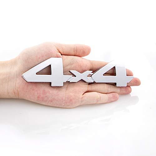 Image of 2Pcs 4x4 Emblems 3D Decal Nameplate Badge Replatement for Grand Cherokee Wrangler Compass Ram 1500 2500 3500 (Silver)