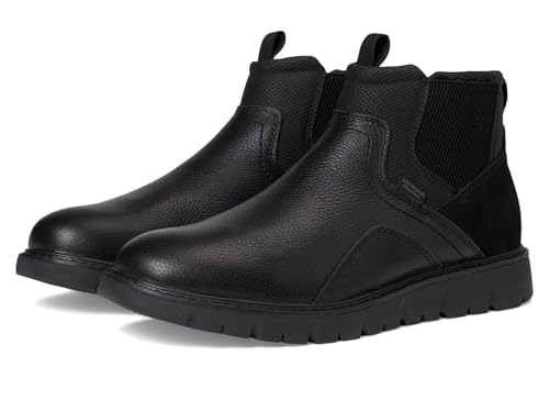 Nunn Bush Mens Karnak Plain Toe Chelsea Boots Lightweight Comfortable Chukka, Black, 10.5
