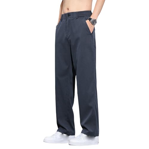 Men's Summer Thin Loose Straight Trendy Simple Versatile Wide Leg Casual Pants