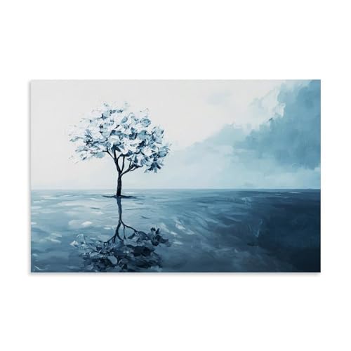 Retro Monochrome Scenery Wall Art Hanging Paintings Poster Graceful Tree