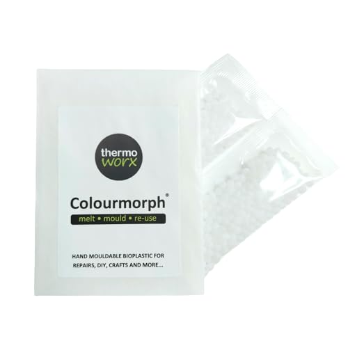 Thermoworx Colourmorph. Termoplastica multiuso modellabile a mano, per sciogliere, modellare e riutilizzare, colore: bianco