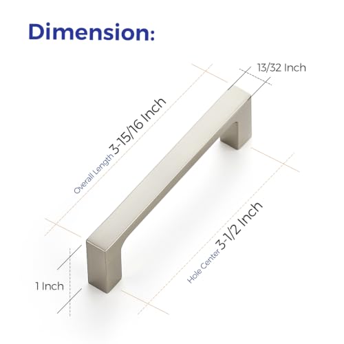 Image of Ravinte Brushed Nickel Kitchen Cabinet Solid Handles,3-1 /2 Inch,5 Pack