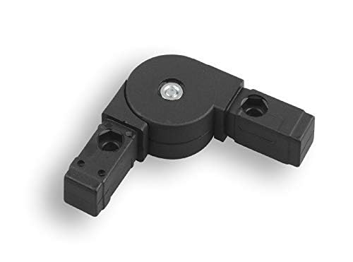 1 conector para tubo cuadrado con articulación, plástico/poliamida, negro (2 clavijas, 25 x 25 x 1,5 mm/ángulo 0-190°)