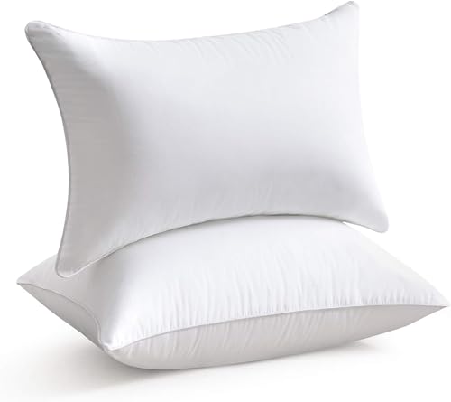 Image of Oubonun 16 x 24 Pillow Inserts (Set of 2) - Lumbar Pillow with 100% Cotton Cover - Rectangle Square Interior Sofa Pillow Inserts - Decorative Pillow Insert Pair - White Couch Pillow