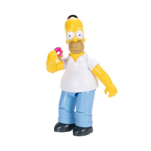 The Simpsons Boneco colecionável Homer Simpson de 12,7 cm da JAKKS Pacific, inclui acessório de caix