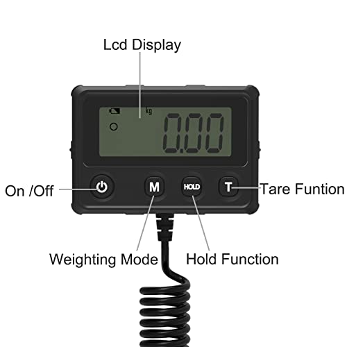 Image of Maxus Shipping Scale 440lb, LCD Digital Postal Scale with Hold and Tare Funtion, Postage Scale for Packages Luggage Post Office Warehouse, Battery and Tape-c Power, Black