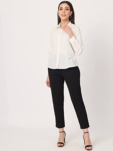 Image of BEATNIK Poly Knit Fitted Beige Womens Trousers