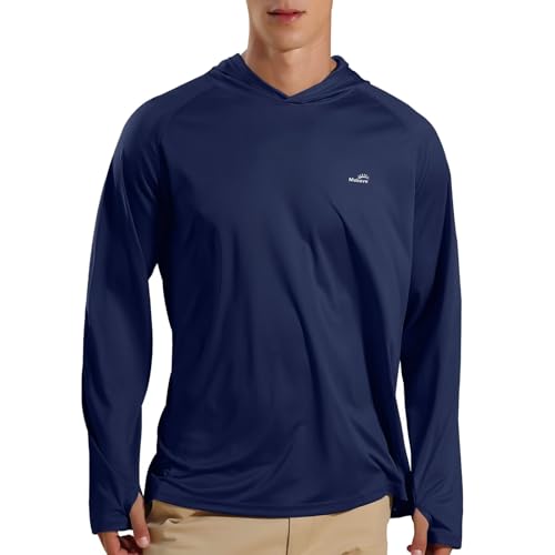 Image of Men's UPF 50+ Long Sleeve Sun Shirts UV Protection Hoodie Rash Guard Hiking Fishing Swim T Shirt