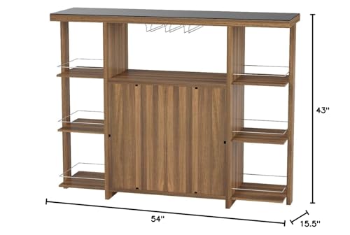 Modern-Home-Bar-with-Wine-Storage-in-Walnut Modern Home Bar with Wine Storage in Walnut