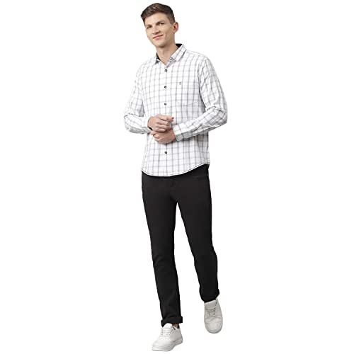 Image of Thomas Scott Men's Polyester Checkered Slim Fit Formal T-Shirt