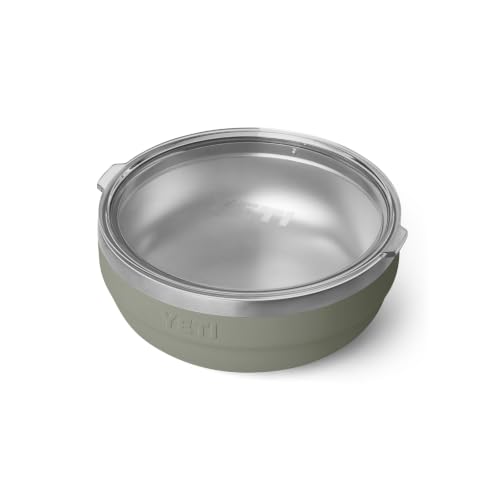 Image of YETI Rambler Low Bowls, Vacuum Insulated, Stackable and Nestable Stainless Steel Bowl with Lid, 1.6 Quart, Pampa Green