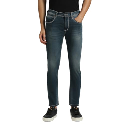 Image of Pepe Jeans Men's Tapered Fit Jeans | Mid Rise | Chinox | Jeans for Man