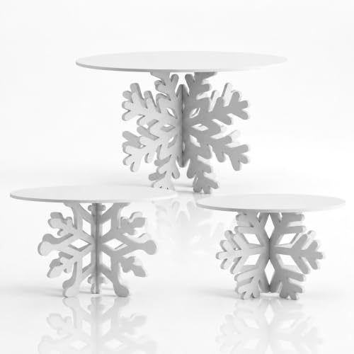 Willinglong 3 Sizes Christmas Snowflake Cake Stand...