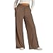 Midelxp Women's Brown Baggy Wide Leg High Waisted Jogger Pants with Pockets, Lightweight, Loose Fit, Drawstring, Solid, Multi-Sport, Athletic, All Seasons, Machine Washable, Size M