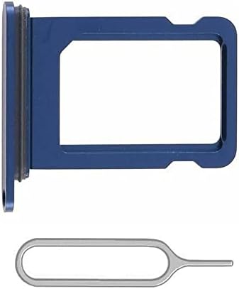 Premium Single SIM Card Tray Slot Compatible with iPhone 12 Mini (Blue) Including Rubber Ring and SIM Pin (Blue, Single SIM)