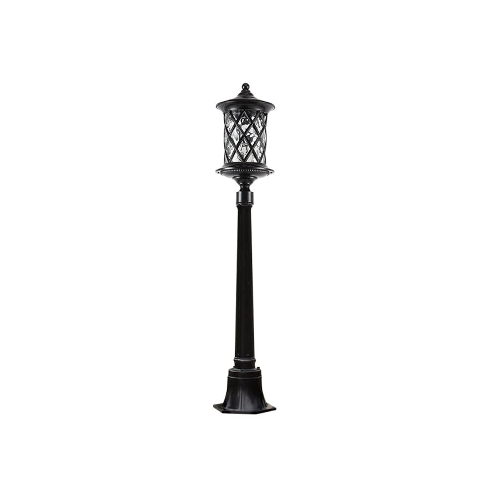 QUSYZD Lamp Post Lights Outdoor, Lamp Post Lights, Creative European Outdoor Lighting Street Lights E27 Glass Lampshade Bright Landscape Lamp Ip54 Professional Waterproof Garde,Black-Height 210cm