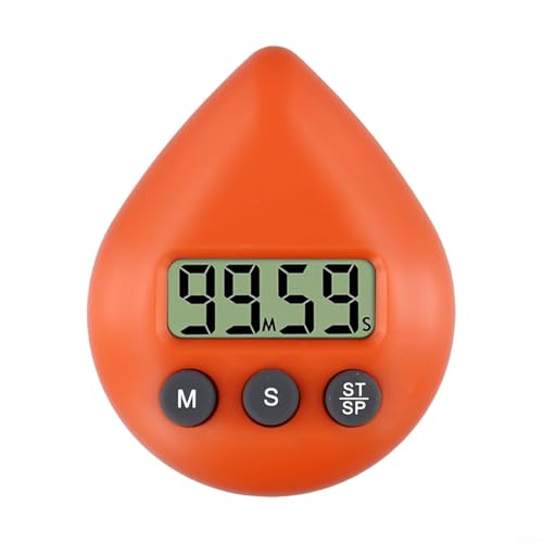 Temporizador de ducha de tres colores a prueba de salpicaduras de ABS con alarma y ventosa para un control eficiente de agua y ahorro de energía en el baño o la cocina (naranja)