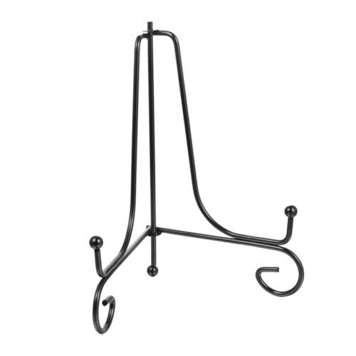 PRETYZOOM 2Pcs Iron Display Stand for Plates Dishes Folding Easel for Home Office Black Holder for Brick Tea Crafts Decorative Items