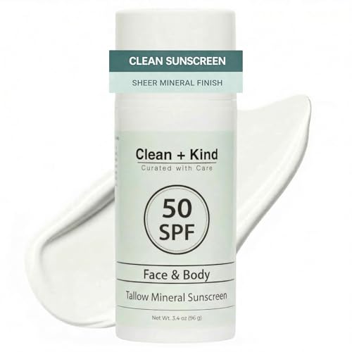 Best Sunscreen for Seniors (2026): SPF Protection Reviewed for Aging Skin 17 Tallow Sunscreen SPF 50 with Non-Nano Zinc Oxide – Natural Mineral, Reef-Safe & Non-Toxic Sunblock for Face & Body – Non-Greasy, Moisturizing Protection for Sensitive Skin (3.4 oz)