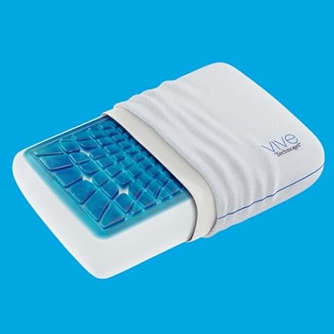 Technogel Luxury Thick Cooling Gel Pillow – Neck & Shoulder Pain Relief, Standard Relax Shape, Extra Gel Layer for Cool Sleeping, Odorless Memory Foam Base, Washable Ventilated Cover for Comfort Cover