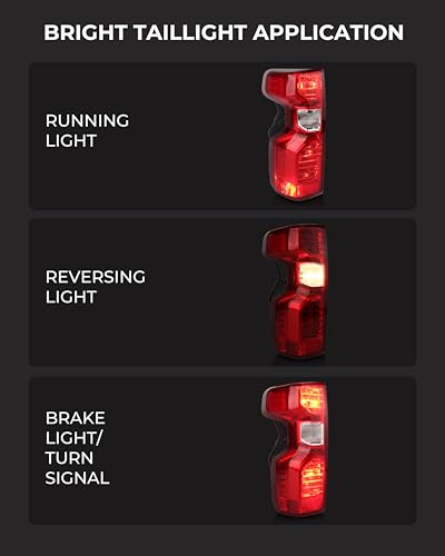 Image of Tail Lights Compatible with 2019-2026 Chevy Silverado 1500 WT /Custom /Custom Trail BOSS /LT /RST 2020-2026 Silverado 2500HD /3500HD WT /LT Taillights w /Bulbs Left Driver Side GM2800308, 84752978